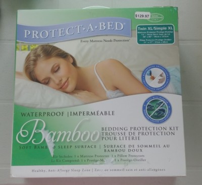 Protect-A-Bed Twin XL Waterproof Bedding Protection Kit with Soft Bamboo Surface