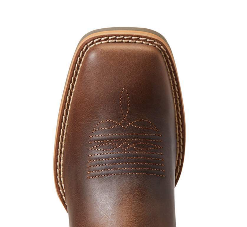 Pre-owned Ariat Ladies Hybrid Rancher Venttek 360 Western Boots Distressed Tan 10040411 In Brown