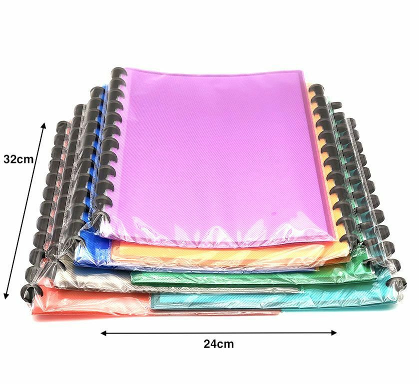 Set 12 Pezzi Raccoglitore Ad Anelli Con 20 Buste Trasparenti Porta Fogli A4 hmj