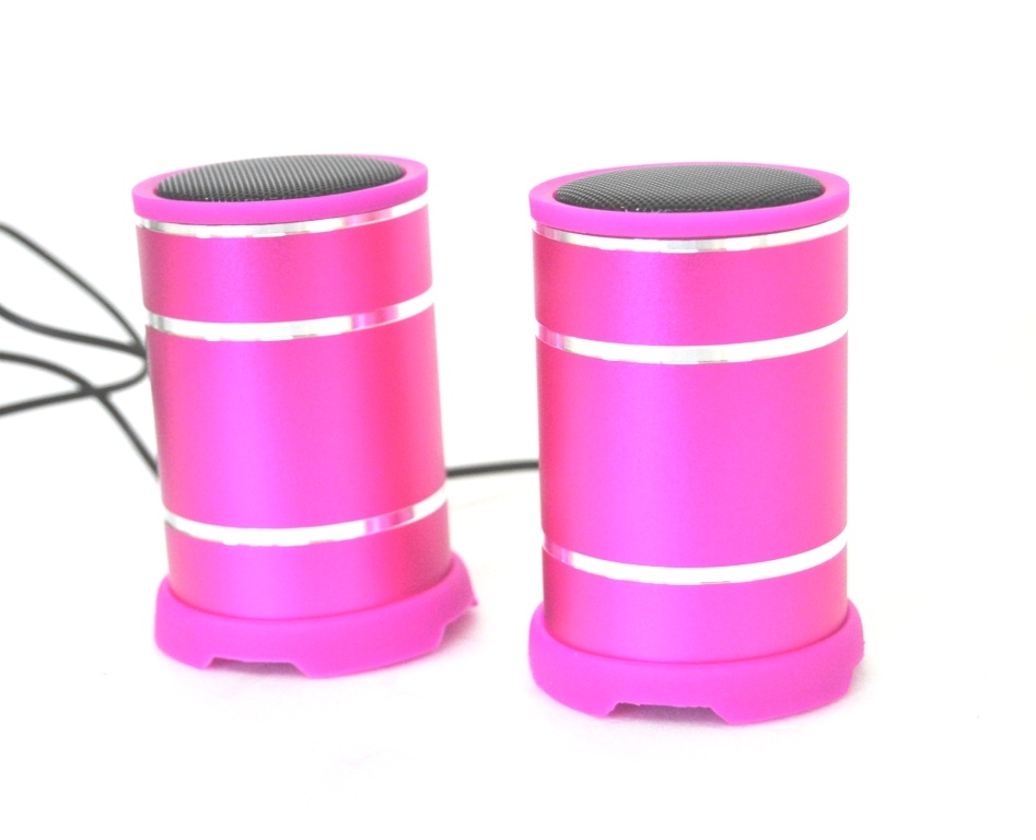Coppia Casse Multimediali Usb S7 Mini Speaker 3W jack 3,5mm PC Mp3 mp4 Rosa hsb