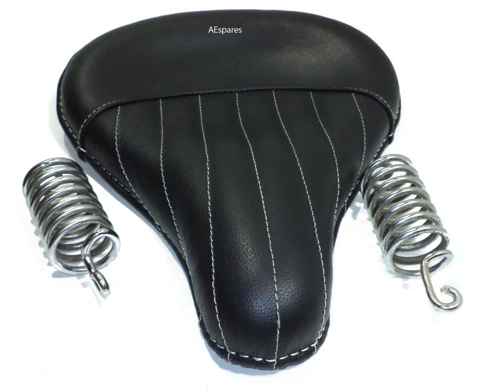 Fits Royal Enfield Classic 350 500 Black Color Leather Front Saddle Seat 