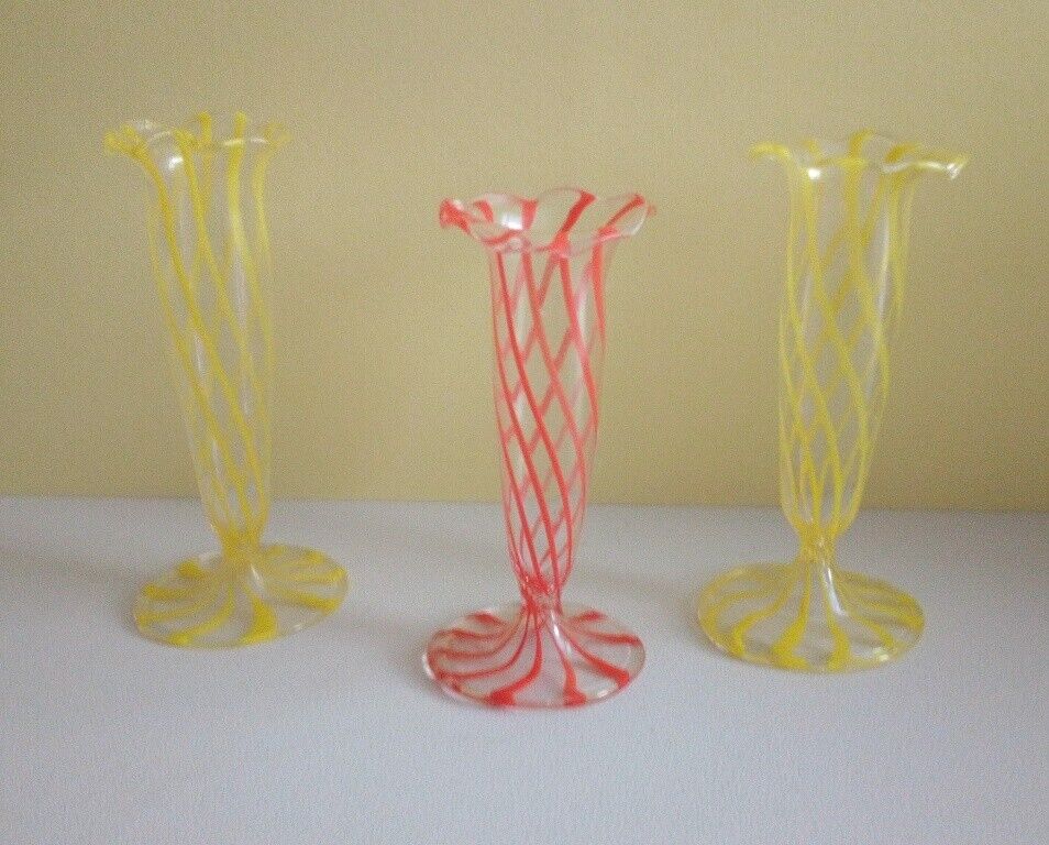 Lauscha Mini-Vasen - kleine Vasen - Glasvasen - 3 Stück #sk