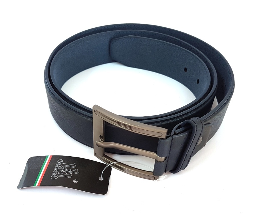 Cinta Cintura Uomo Pelle Blu A-514 Elegante Glamour Fashion Alla Moda hac
