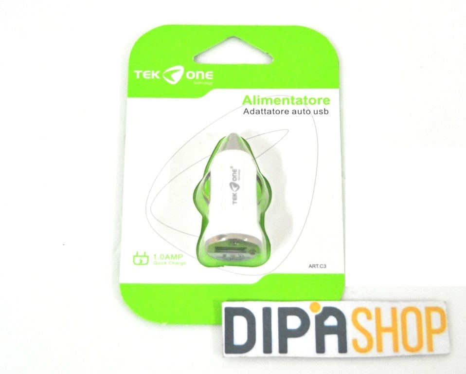 Mini Adattatore Alimentatore Da Auto TeKone C3 Accendisigari Usb 1A Bianco hsb