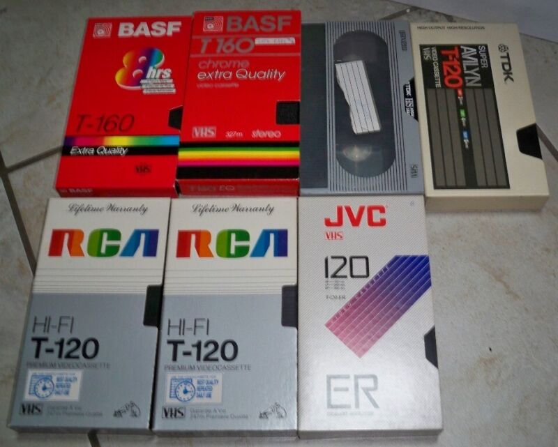 Lot of 7: VHS Blank Tapes; BASF, RCA, TDK, JVC