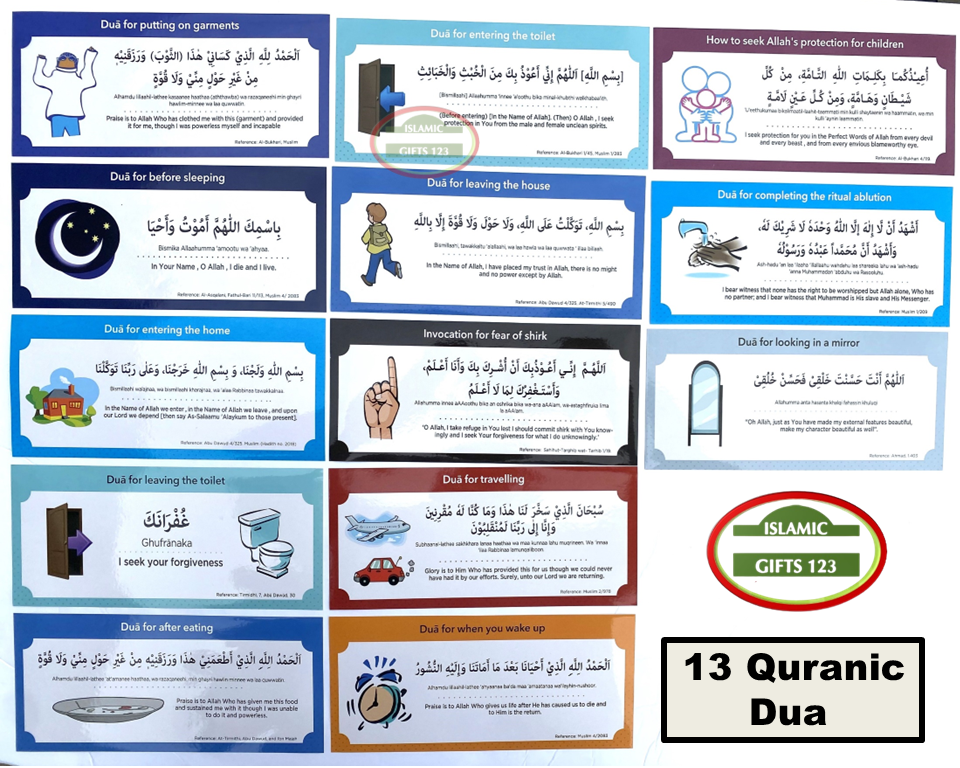 19 PCS DIY Muslim Family Dua Sticker Decal Islamic Gifts Ramadan Favor Eid Favor