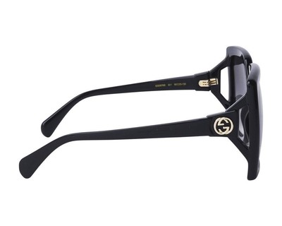Pre-owned Gucci Gg0876s-001 Black Black Grey Sunglasses In Gray
