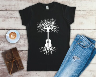 Ukulele Tree Of Life Ladies Fitted T Shirt Sizes Small-2XL