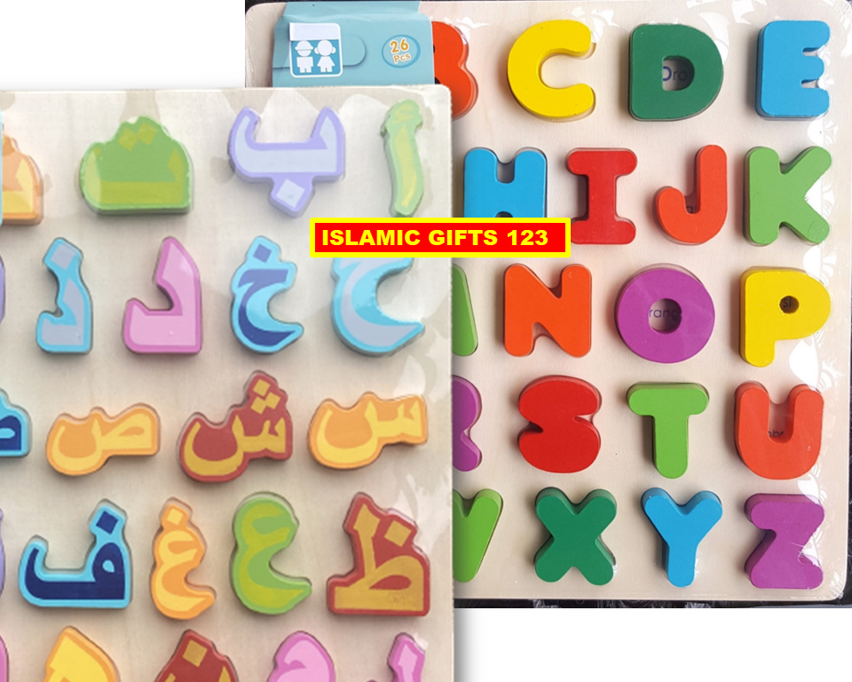Arabic Alphabet Card Arabic Puzzle Wooden Toys Islamic Early Learning Quran Gift