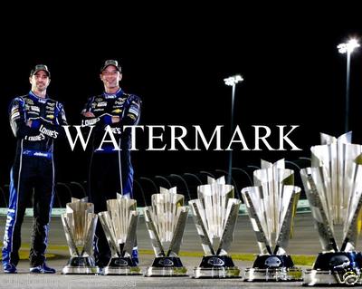 JIMMIE JOHNSON - CHAD KNAUS 6 Time Champion 2013 NASCAR 8 x 10 Photo Poster