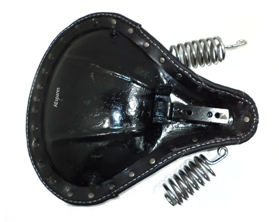 Fits Royal Enfield Classic 350 500 Black Color Leather Front Saddle Seat 