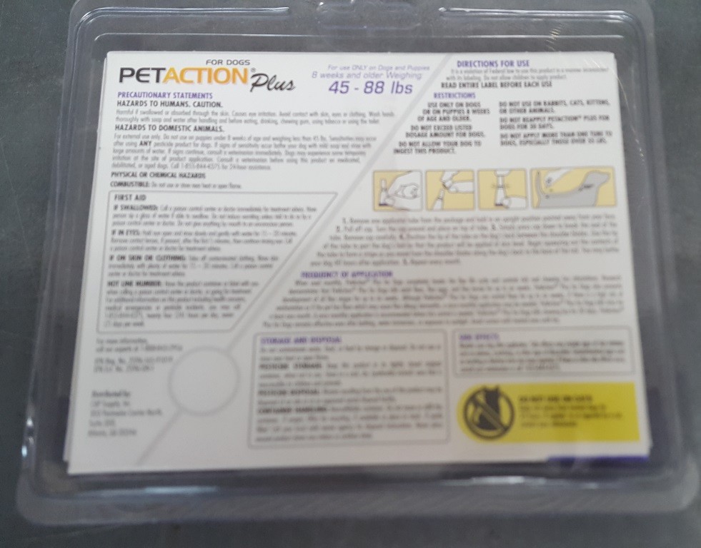 PetAction Plus Flea & Tick Drops Treatment for Large dogs 45-88 lbs 3 doses