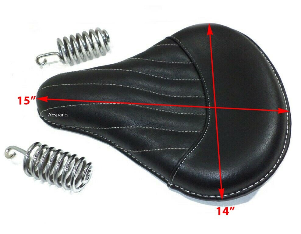Fits Royal Enfield Classic 350 500 Black Color Leather Front Saddle Seat 
