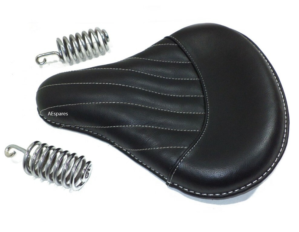 Fits Royal Enfield Classic 350 500 Black Color Leather Front Saddle Seat 