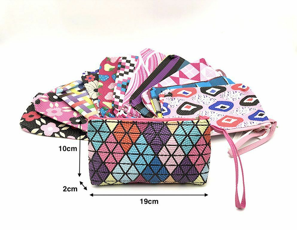 Set 12 Pezzi Borsa Borsetta Pochette Con Cerniera Colorate 18010 hmj