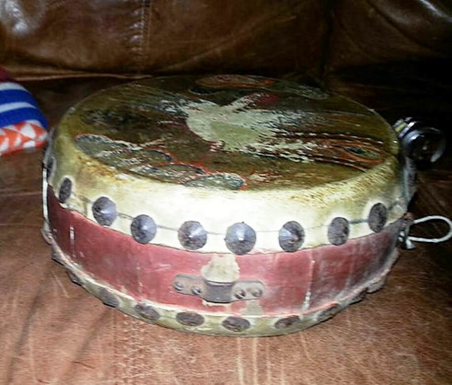 LEATHER painted Tom Tom DRUM