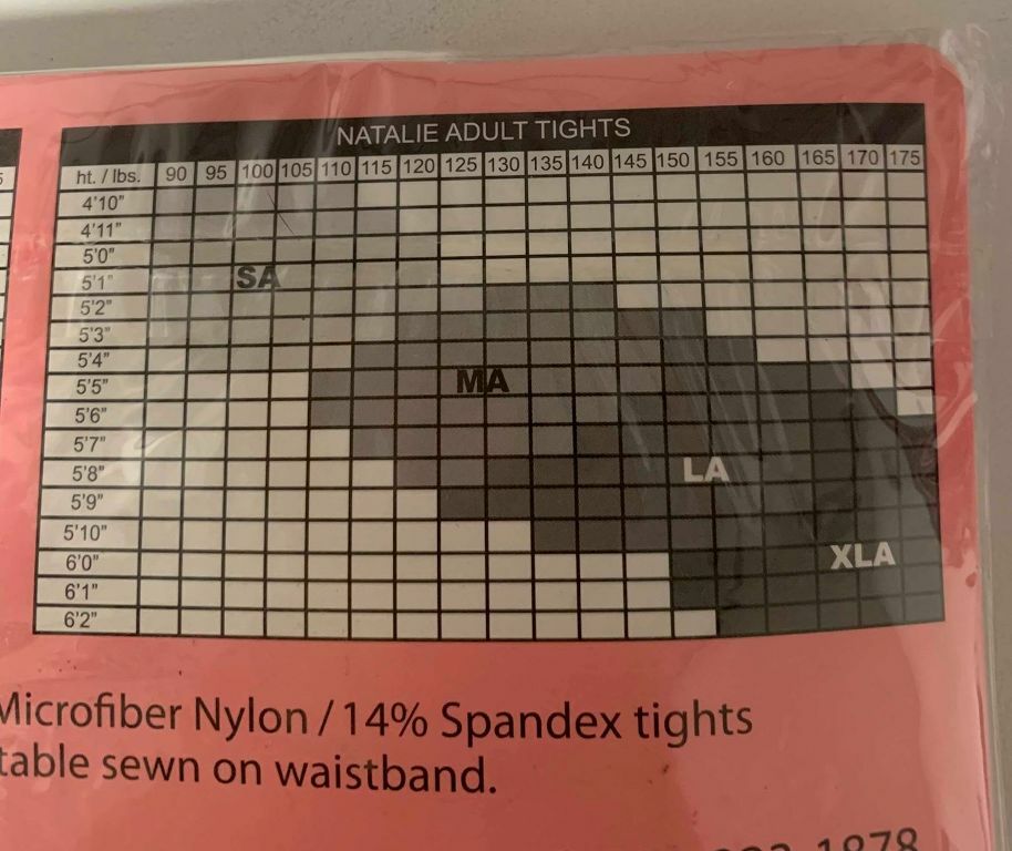 Natalie Adult Footed Tights White Supplex Ultrasoft - NIP