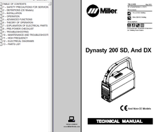 MILLER DYNASTY 200 SD AND DX SERVICE TECHNICAL MANUAL | eBay