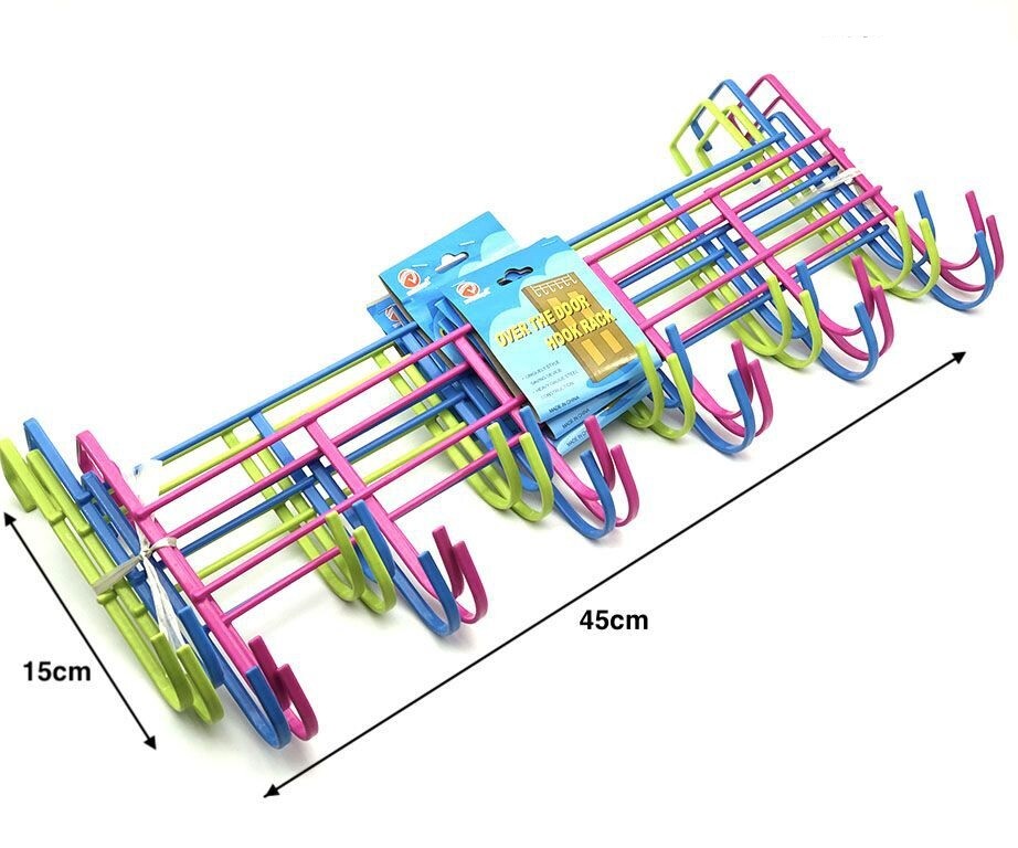 12pz Appendiabiti Da Porta Metallo Colorato 6 Posti Ganci Giacche Vestiti hmj