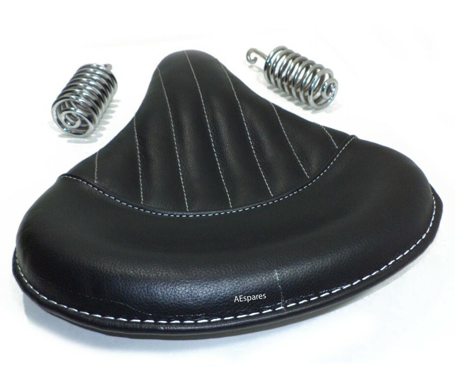 Fits Royal Enfield Classic 350 500 Black Color Leather Front Saddle Seat 