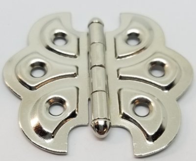 Nickel Plated Butterfly Hinge Steel shell design vintage antique old box rest...