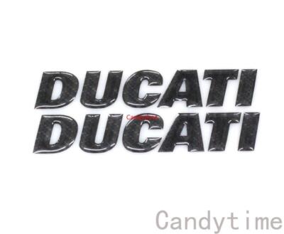 3D Carbon Fiber Fuel Gas Tank Emblem Decals For Ducati Badge Stickers Motorcycle