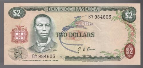 Jamaica $2 1960 Pic# 55. AU (CRISP)