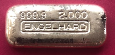 Vintage 2 oz Engelhard Gold Poured bar .999 2 oz Fine Gold -Early Style - Pretty