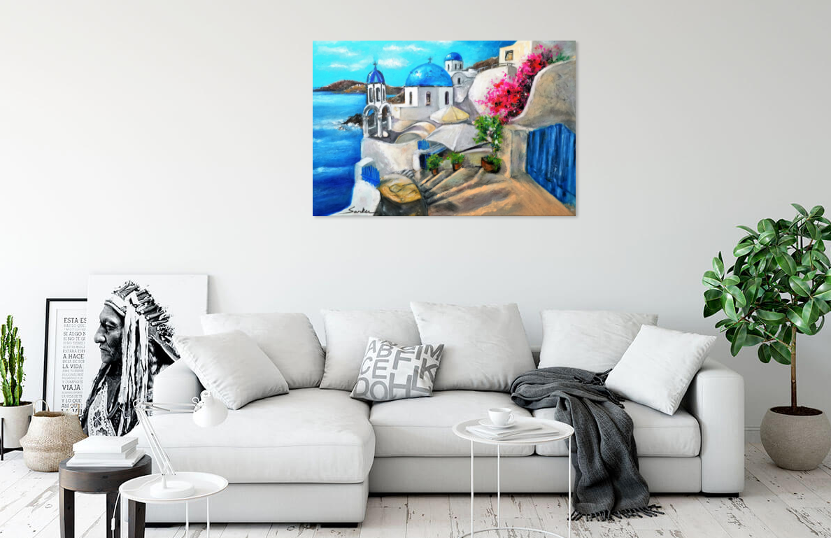 Santorini, Greece - Colorful Island Art Wall Print 3