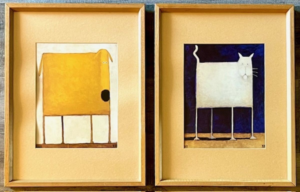 ダニエル　パトリック　ケスラー （Kessler）アートフレーム　犬の絵画 Amazon.com: Daniel Patrick Kessler 'Rainbow Dogs' Multi
