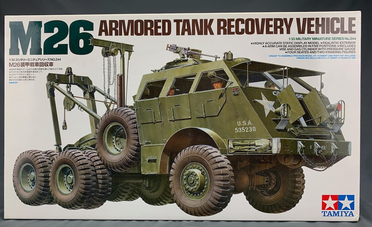 タミヤ M26 ARMORED TANK RECOVERY VEHICLE 1:35 Tamiya 35244 M26 Armored Tank Recovery Vehicle Model