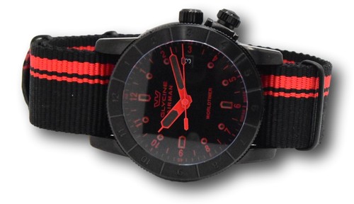 Pre-owned Glycine Airman Worldtimer Men's 42mm Swiss Made Quartz Double Black Watch Gl1037
