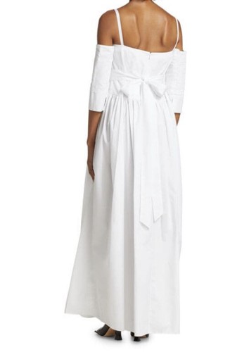 Pre-owned Rosie Assoulin Poplin Maxi Dress Sz 6 $1250 In Pink