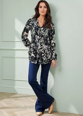 Together Black Floral Print Blouse  UK 8      (FSS1-17)
