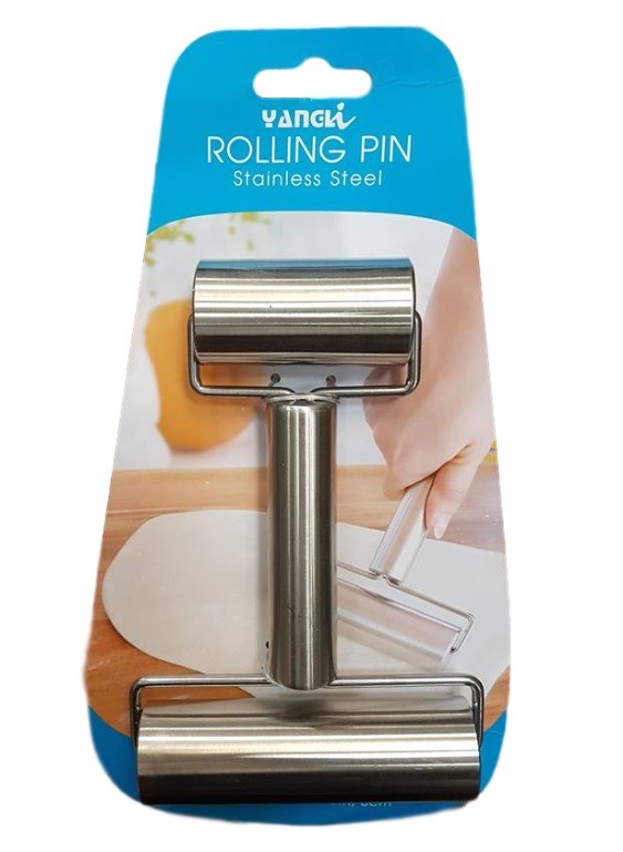 Mini Rullo Doppio Mattarello Da Cucina In Acciaio Inox Pasta Dolci Cucina moc