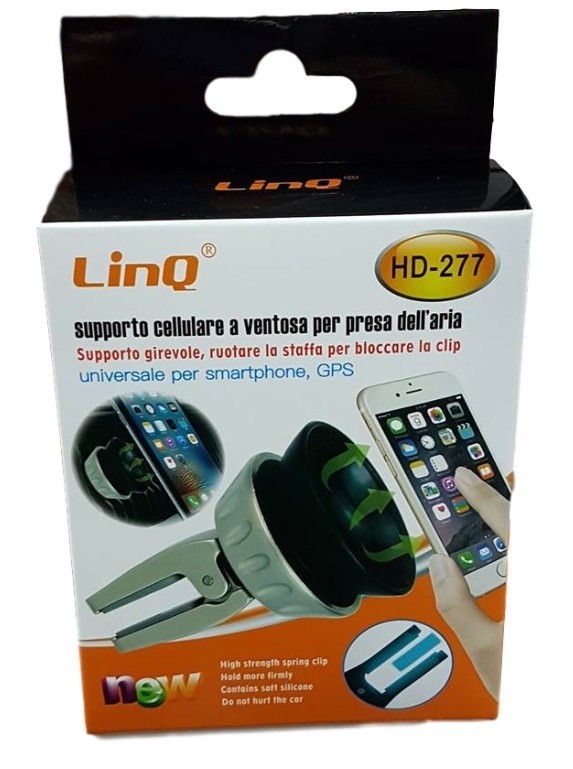 Supporto Magnetico Auto Presa Aria Per Smartphone Cellulare Linq Hd-277