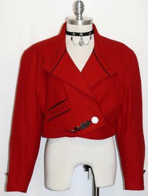SCHNEIDERS RED WOOL JACKET Women AUSTRIA Dress SHORT Fitted DESIGNER 12 M B42''