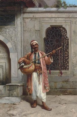 Ottoman Miniature Old İstanbul old fine art solo instrumentalist