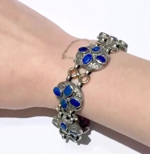 Authentic FRENCH Victorian Lapis Lazuli Boar hallmark Riviere BRACELET