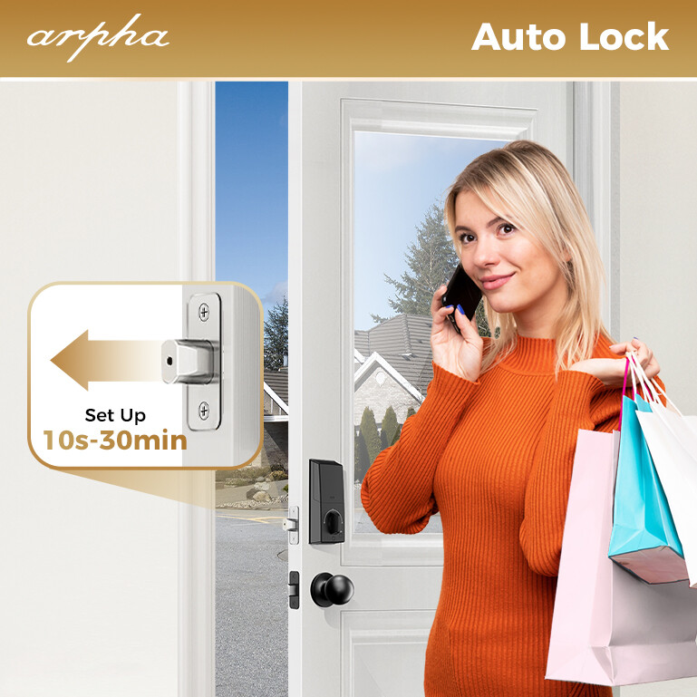 Keyless Entry Smart Door Lock＆Handle, Fingerprint Electronic Keypad Deadbolt App