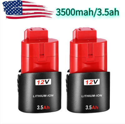 2PACK Lithium Battery For M12 For Milwaukee Battery 48-11-0140 Capacity Battery