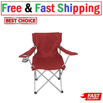 Ozark Trail Basic Quad Folding Camp Chair with Cup Holder Red eBay