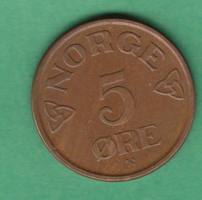 1956 Norway 5 Ore- almost unc