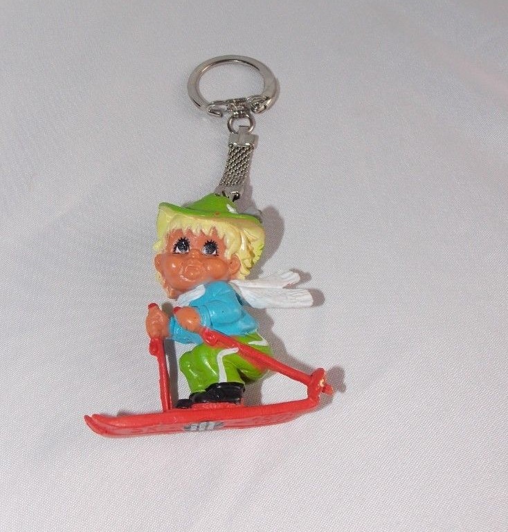 Vtg Billy Rubber Key Chain West Germany 1978 Skier Mascot Webefiguren Sport