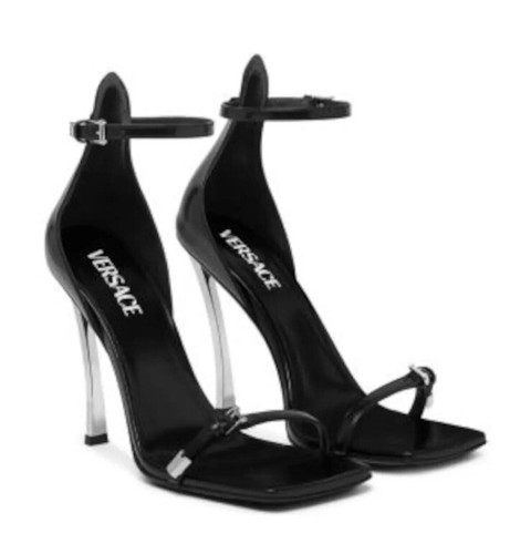 VERSACE Sandalo Vitelli Strap Square Toe Sculpted Heel