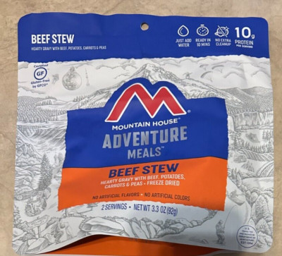 Beef Stew Mountain House Adventure Camping Emergency Meals MRE Freeze Dried 2050