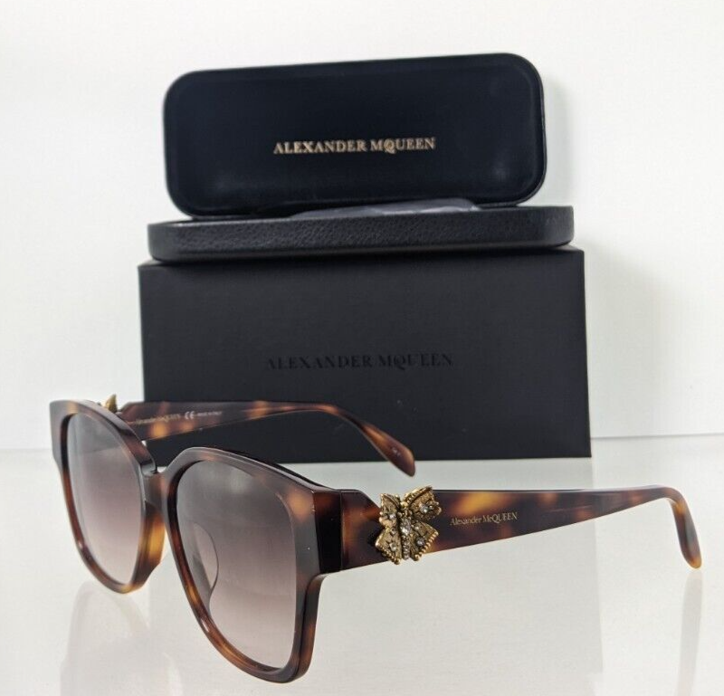 Pre-owned Alexander Mcqueen Brand Authentic  Sunglasses Am 0370 002 56mm Frame In Brown