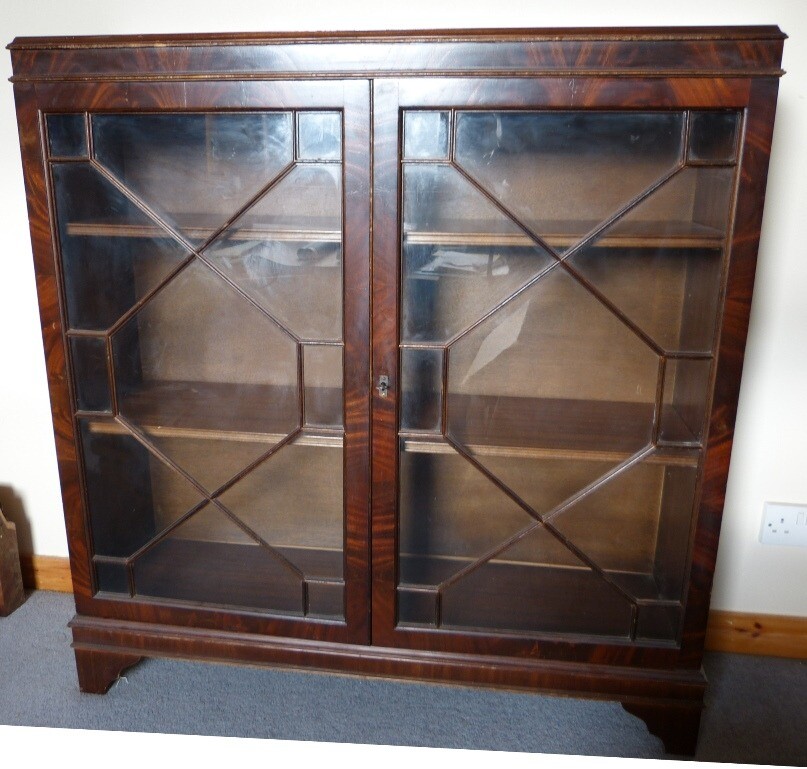 Beautiful Glass Fronted Antique Bookcase in GrantownonSpey