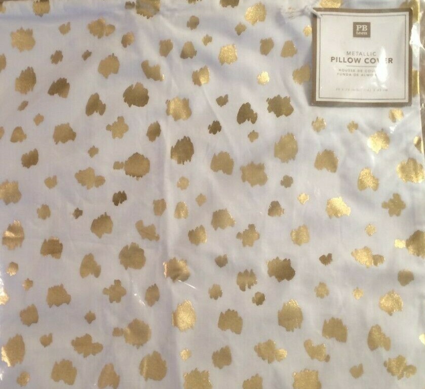 2 pottery barn Teen Metallic Pillow covers Gold 16