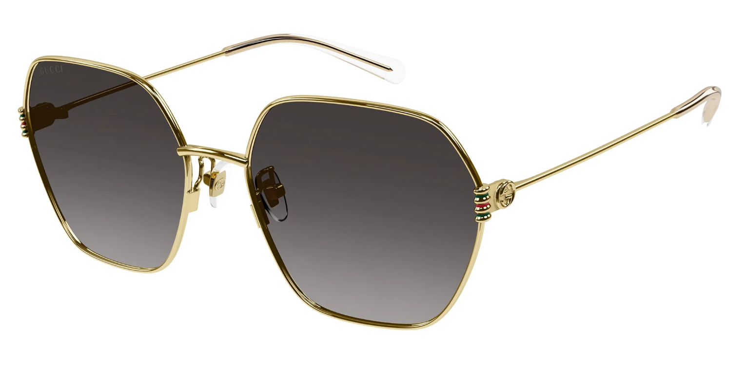 Pre-owned Gucci Gg1285sa-001 Women's Gold Frame / Gray Gradient Lens Sunglasses